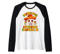 Nacho Average Nana Grandma Mexican Skull Cinco De Mayo Camiseta Manga Raglan