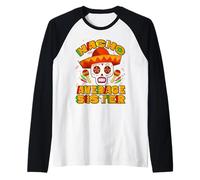 Nacho Average Sister Mexican Skull Cinco De Mayo Camiseta Manga Raglan