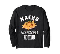 Nacho Editor Promedio Divertido Cinco de Mayo Divertido Juego de Palabras Nachos Manga Larga