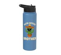 Nacho Hermano Promedio Divertido Cumpleaños Mexicano Big Little Bro Stainless Steel Insulated Water Bottle