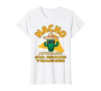 Nacho Promedio 4to Grado Profesor Divertido Cuarto Chiste Juego de Palabra Cita Camiseta gráfica económica, Mujer, Blanco, L