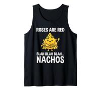 Nachos Stack Rosas Son Poema Rojo Parodia Lindo Kawaii Dibujos Animados Camiseta sin Mangas