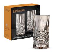 Nachtmann Juego de 2 vasos altos de 395 ml, color topo, Noblesse, 105713, vasos de cóctel de cristal, aptos para lavavajillas