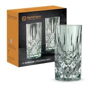 Nachtmann Juego de 2 vasos altos de 395 ml, color verde menta, Noblesse, 105712, vasos de cóctel de cristal, aptos para lavavajillas