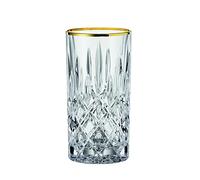 Nachtmann Spiegelau Noblesse Gold Edition 104031 - Juego de 2 vasos altos con borde dorado y cristal, 375 ml, transparente
