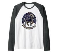 Nacido bajo el horóscopo de la Cabra Constell Capricornio Signo del Zodiaco Camiseta Manga Raglan