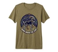 Nacido bajo el horóscopo de la Cabra Constell Capricornio Signo del Zodiaco Camiseta Premium