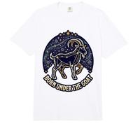 Nacido bajo el horóscopo de la Cabra Constell Capricornio Signo del Zodiaco Comfort Colors Adult Heavyweight T-Shirt