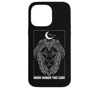 Nacido bajo el león Leo Zodiac Constelación Luna Astrología Carcasa para iPhone 14 Pro Max