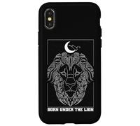 Nacido bajo el león Leo Zodiac Constelación Luna Astrología Carcasa para iPhone X/XS