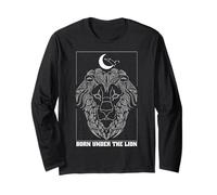 Nacido bajo el león Leo Zodiac Constelación Luna Astrología Manga Larga