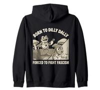 Nacido de Dilly Dally Obligado a Luchar contra el fascismo Rana Sudadera con Capucha