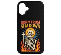 Nacido de Las Sombras, Christian Faith, Gothic Skeleton Christcore Carcasa para iPhone 16 Plus