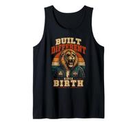 Nacido Diferente - Diseño león Retro Camiseta sin Mangas