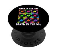 Nacido en los años 70 Raved en los 90 | House Music Vintage 90s PopSockets PopGrip Adhesivo