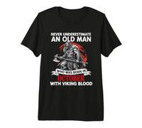 Nacido en Octubre Nunca Subestimes Viking Blood Camiseta Premium