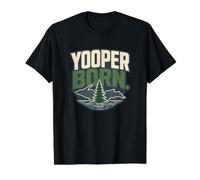 Nacido en Yooper, Upper Peninsula Michigan, Great Lakes Pride Camiseta gráfica económica, Hombre, Negro, S