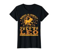 Nacido Julio 27 Leo Signo del Zodiaco diseño león cumpleaños gráfico Camiseta gráfica económica, Mujer, Negro, S
