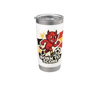 Nacido para anotar al jugador de fútbol Little Belgian Devil Vaso térmico de acero inoxidable de doble pared