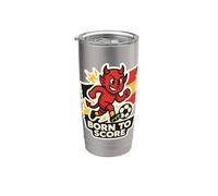 Nacido para anotar al jugador de fútbol Little Belgian Devil Vaso térmico de acero inoxidable de doble pared