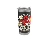 Nacido para anotar al jugador de fútbol Little Belgian Devil Vaso térmico de acero inoxidable de doble pared