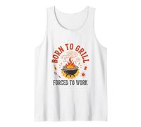 Nacido para Asar, Obligado a Trabajar, papá Retro, Humor de Barbacoa Camiseta sin Mangas