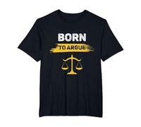 Nacido para discutir Abogados y Abogados Camiseta, Hombre Tallas Grandes, Negro, 3X Alto
