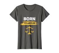 Nacido para discutir Abogados y Abogados Camiseta, Mujer, Asfalto, XL