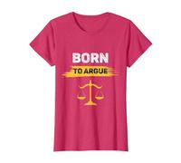Nacido para discutir Abogados y Abogados Camiseta, Mujer, Rojo Jaspeado, XS