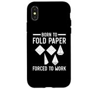 Nacido para Doblar Papel Obligado a Trabajar Papel Origami Arte japonés Carcasa para iPhone X/XS