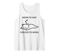 Nacido para dormir, divertida trabajadora de oficina linda obligada a trabajar Camiseta sin Mangas