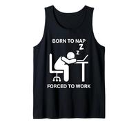 Nacido para dormir, divertida trabajadora de oficina linda obligada a trabajar Camiseta sin Mangas