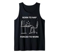 Nacido para dormir, divertida trabajadora de oficina linda obligada a trabajar Camiseta sin Mangas