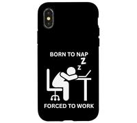 Nacido para dormir, divertida trabajadora de oficina linda obligada a trabajar Carcasa para iPhone X/XS