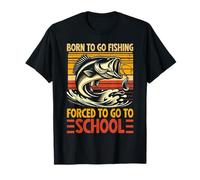 Nacido para ir a pescar obligado a ir a la escuela Pesca con mosca Pescado Camiseta