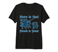 Nacido para Jest Forzado A Joust Street Cat Caballero Medieval Camiseta Premium