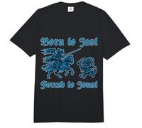 Nacido para Jest Forzado A Joust Street Cat Caballero Medieval Comfort Colors Adult Heavyweight T-Shirt