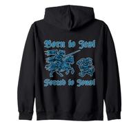 Nacido para Jest Forzado A Joust Street Cat Caballero Medieval Sudadera con Capucha