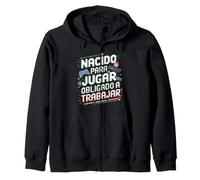 Nacido para Jugar Estilo Gamer Obligado A Trabajar Friki Sudadera con Capucha