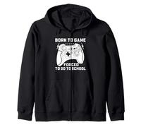 Nacido para Jugar Forzado A IR A La Escuela Gamer Sudadera con Capucha