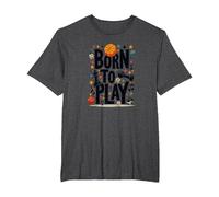Nacido para Jugar: Tipografía de Deportes y Juegos lúdicos Camiseta, Hombre Tallas Grandes, Jaspeado Oscuro, 3X Alto