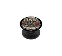 Nacido para la Aguja de Tinta y el Alma Tatuaje máquina gráfica Rosas Rojas PopSockets PopGrip Adhesivo