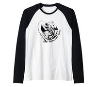 Nacido para lanzar Forzado a Trabajar pescando Camiseta Manga Raglan