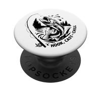 Nacido para lanzar Forzado a Trabajar pescando PopSockets PopGrip Adhesivo
