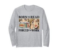 Nacido para Leer Forzado A Trabajar Bibliófilos Divertidos Amante De Libros Manga Larga