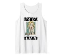 Nacido para Leer Libros Obligados a Leer Correos electrónicos Humor Divertido de Oficina Camiseta sin Mangas