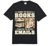 Nacido para Leer Libros Obligados a Leer Correos electrónicos Humor Divertido de Oficina Comfort Colors Adult Heavyweight T-Shirt