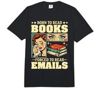Nacido para Leer Libros Obligados a Leer Correos electrónicos Humor Divertido de Oficina Comfort Colors Adult Heavyweight T-Shirt