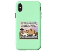 Nacido para mascotas gatos forzados a trabajar gato divertido Carcasa para iPhone X/XS