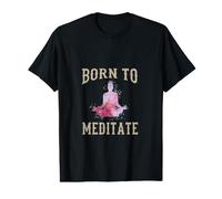 ¡Nacido para meditar! Divertido diseño de meditación y Yoga Camiseta gráfica económica